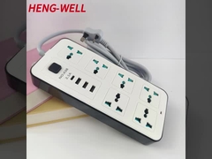Direct Power Strip with 6-Outlet White Surge Protector 1.8m Cable Indoor/Outdoor