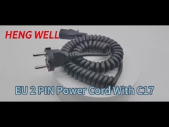 EU 2 Pin TPU Spiral Power Cable
