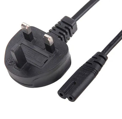 3A 5A 10A United Kingdom Power Cord , C7 BS1363 UK 2 Pin Power Cable
