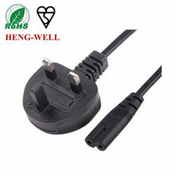 Electric Extension UK 2 Pin Power Cable Plug 250V 1.8m For Computer Laptop