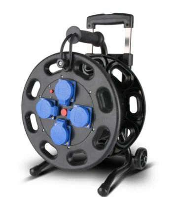 4 Way General Sockets IP44 Retractable Extension Cable Reel Drum 20m 50m 100m Customized Length