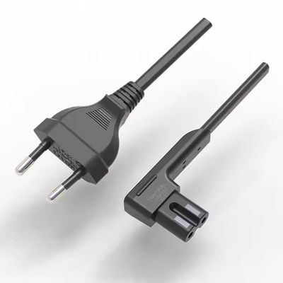 CE ENEC AC European 2 Prong Angle C7  Electric Power Plug 2.5A 250V 2 Pin Eu Power Cord