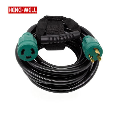 Heavy-Duty 30A 125V SJTW Generator Extension Cord NEMA L5-30P to L5-30R IP44 Waterproof for Outdoor Use